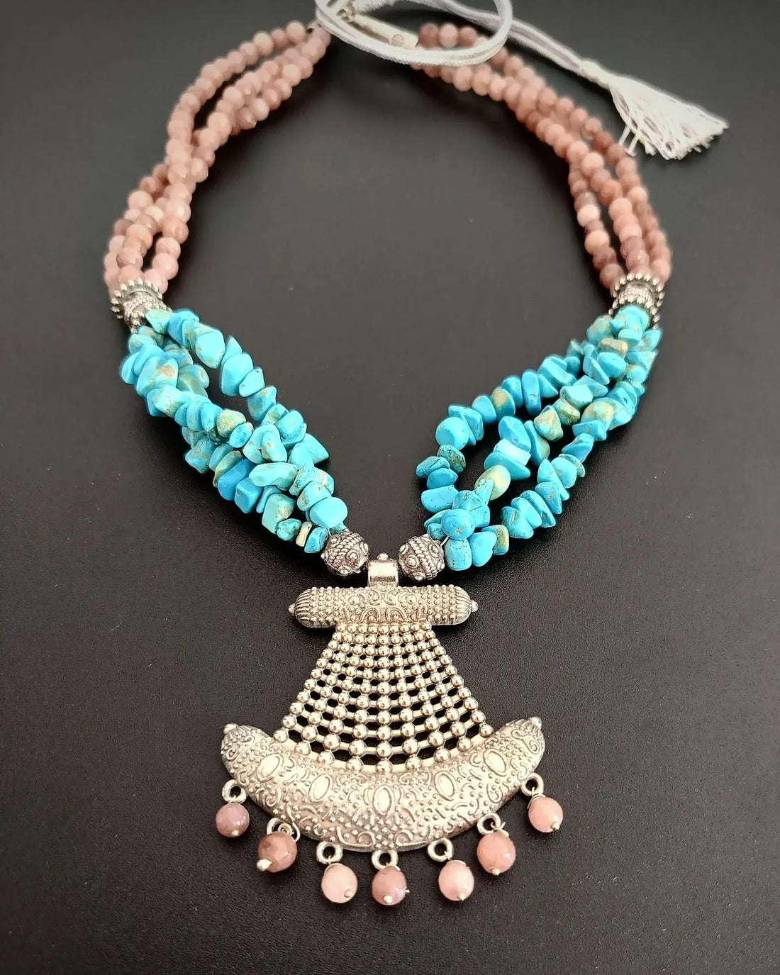 Lagoon Whisper Necklace - Turquoise & Jade Stones