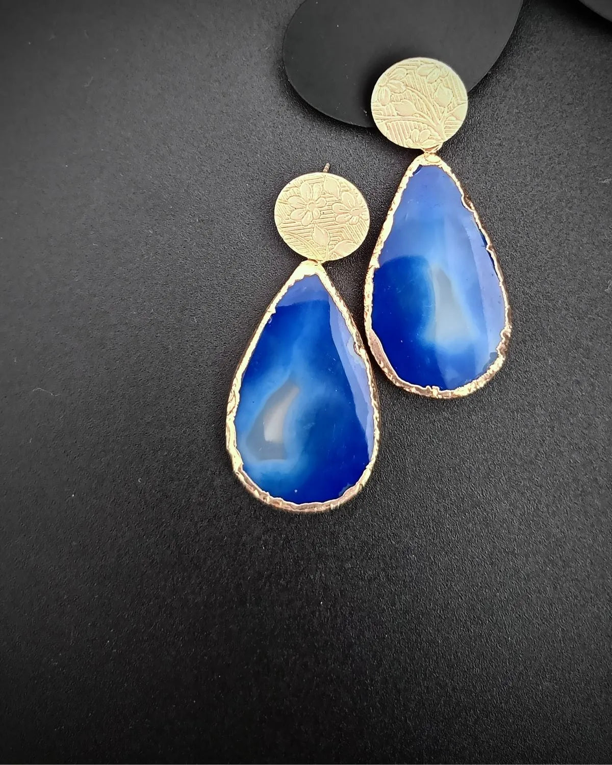 Prism Edge- Agate Slice Stones Earrings