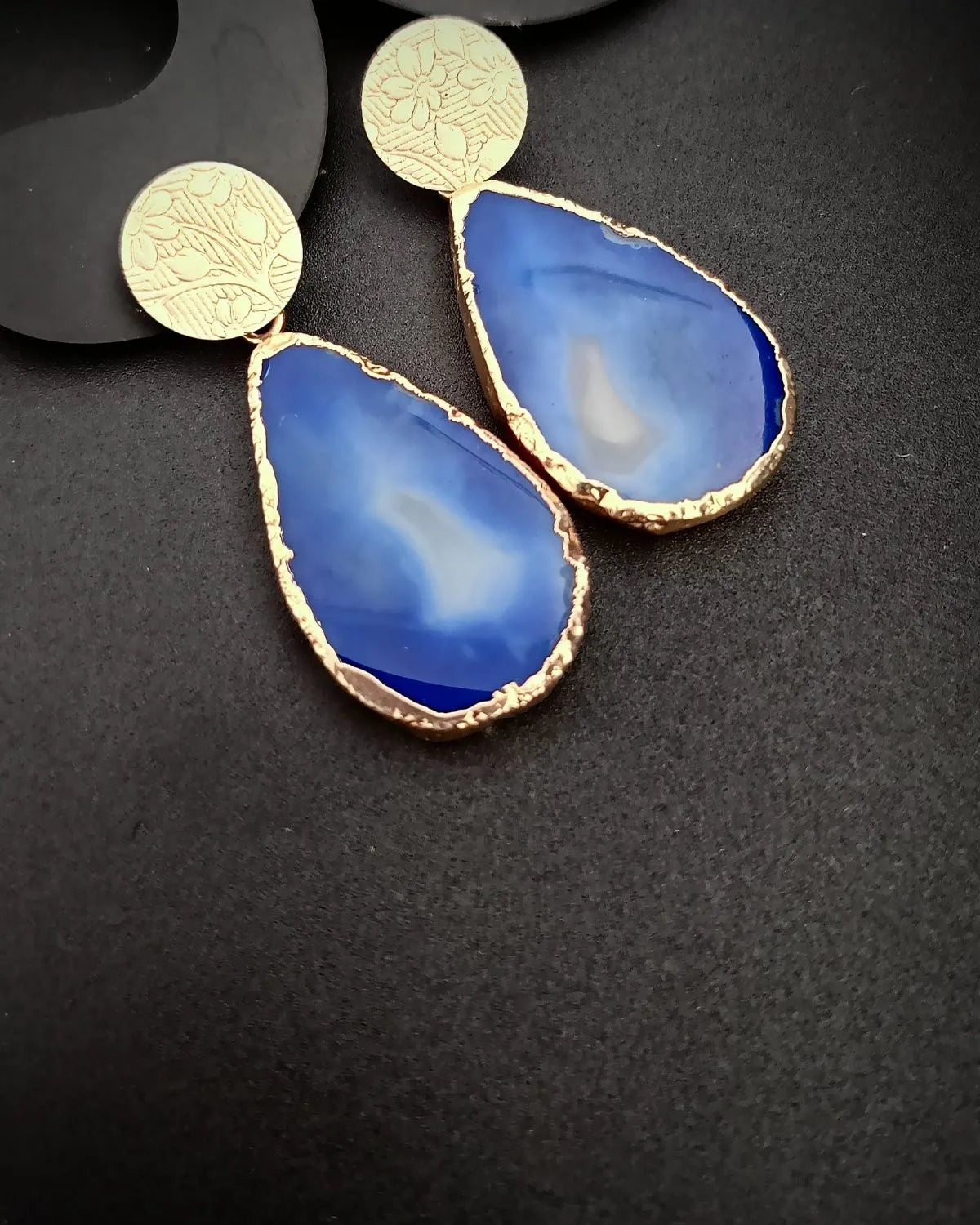 Prism Edge- Agate Slice Stones Earrings