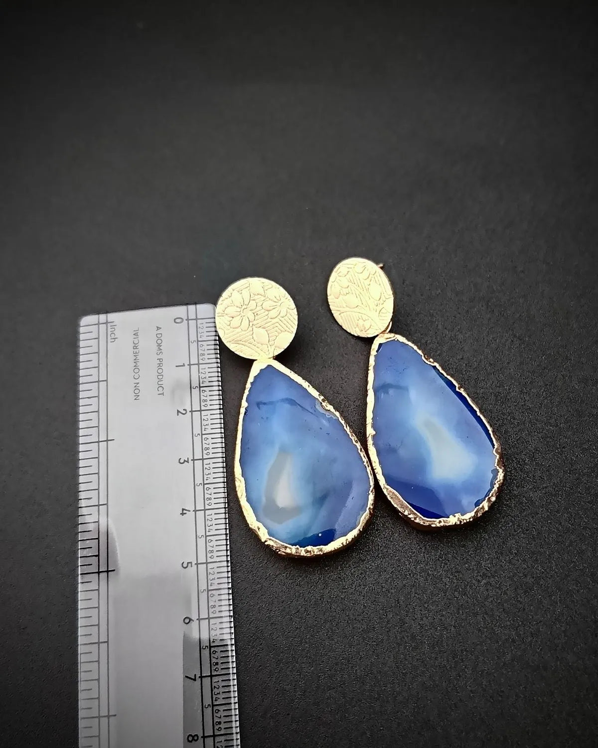 Prism Edge- Agate Slice Stones Earrings