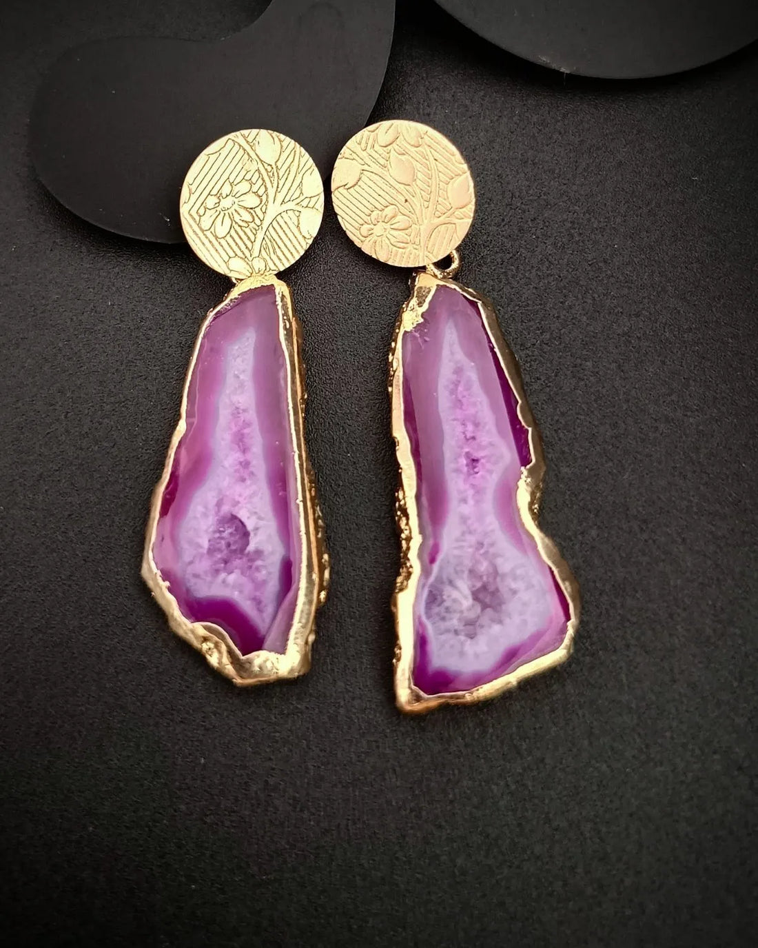 Celestial Slice - Agate Slice Stones Earrings