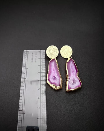 Celestial Slice - Agate Slice Stones Earrings