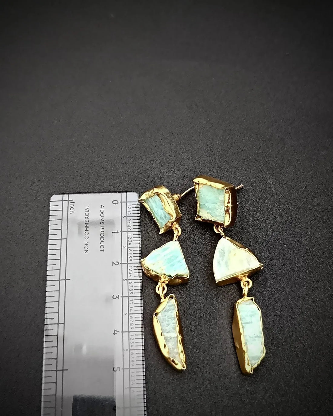 Lunar Veil - Raw Amazonite Uncut Stones Earrings