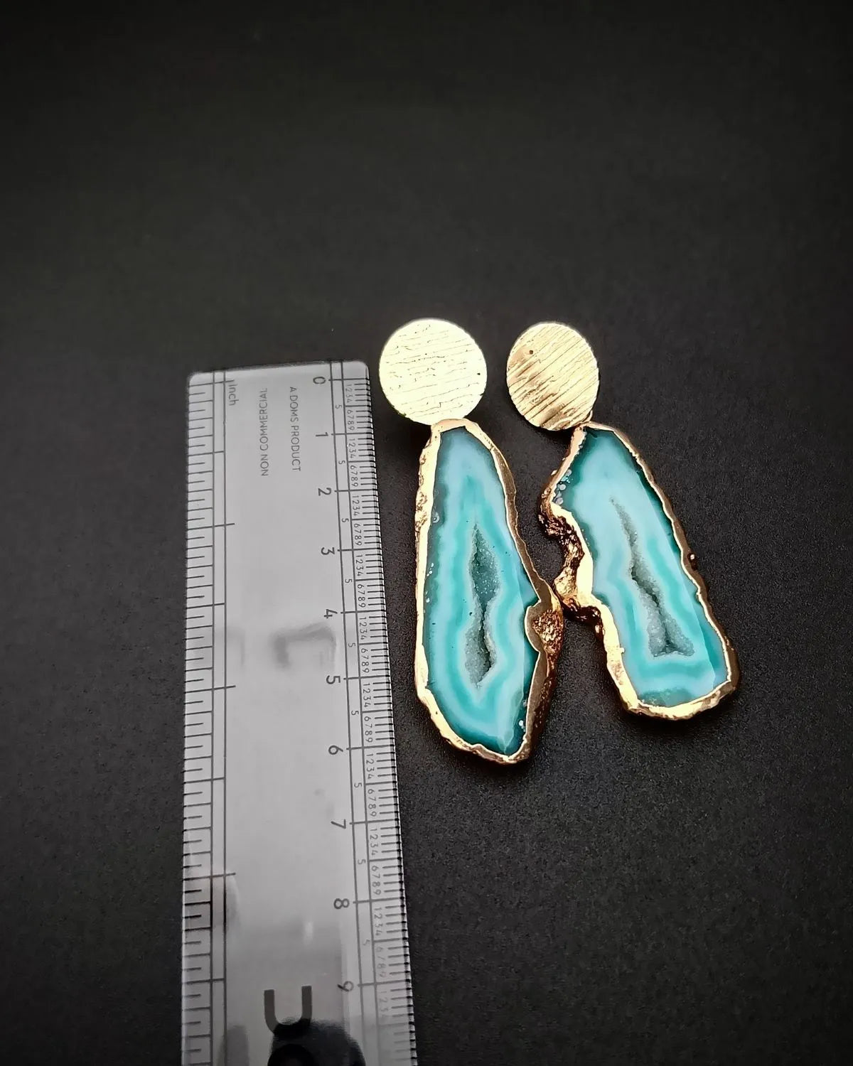 Rustic Halo Earrings- Agate Slice Stones Earrings