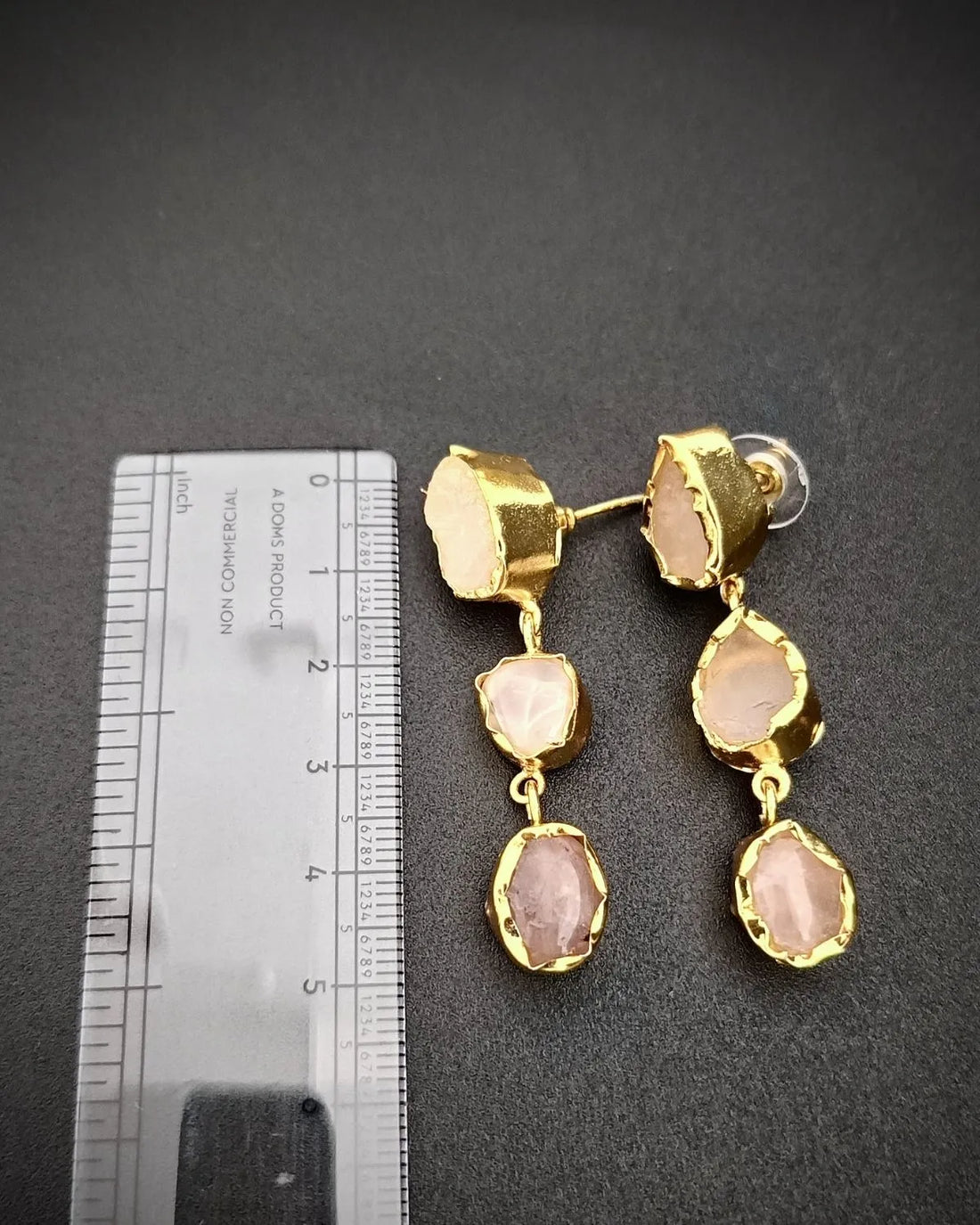Desert Rose - Rose Quartz Uncut Stones Earrings