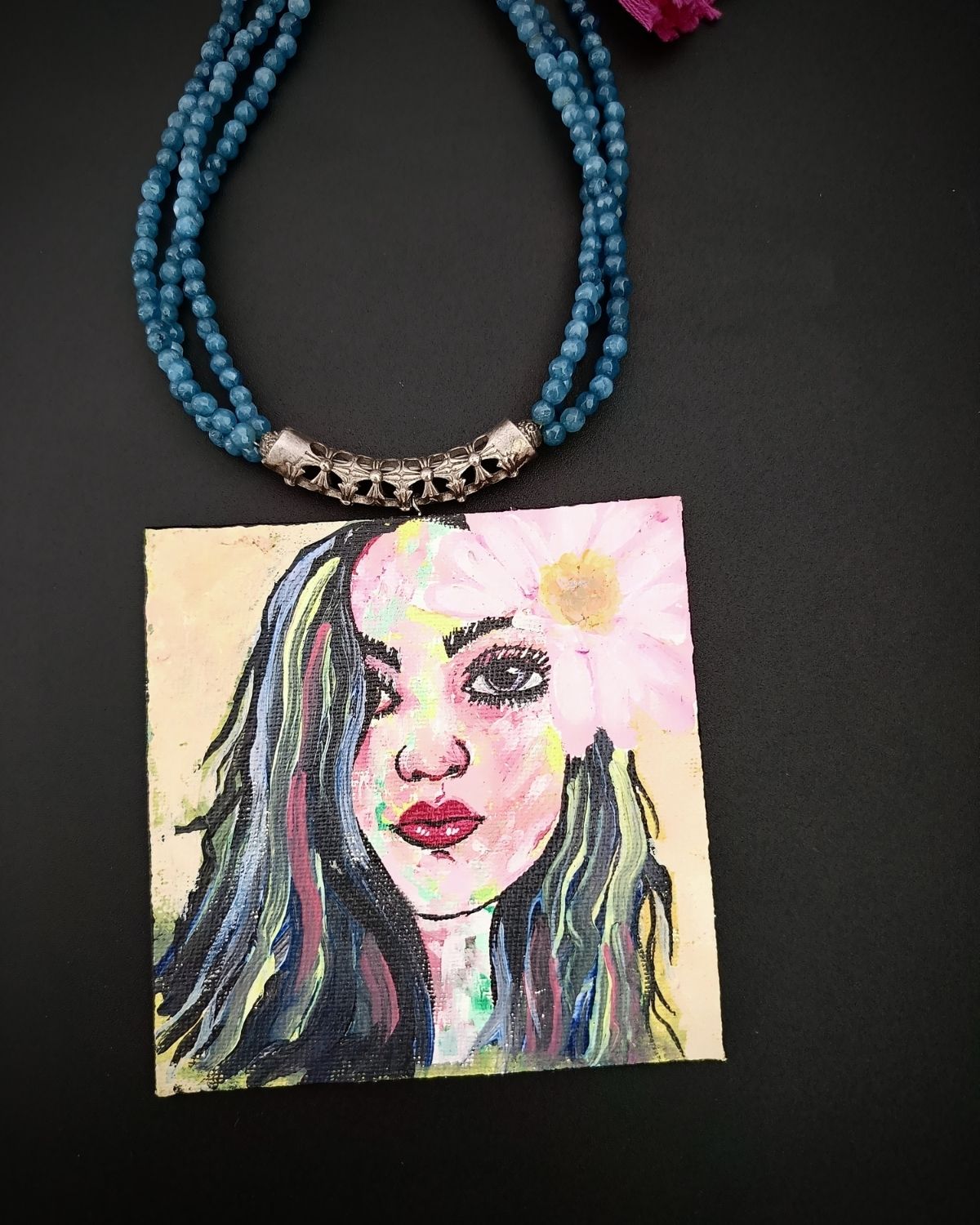 Blossom Muse - Hand painted Necklace