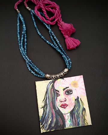 Blossom Muse - Hand painted Necklace