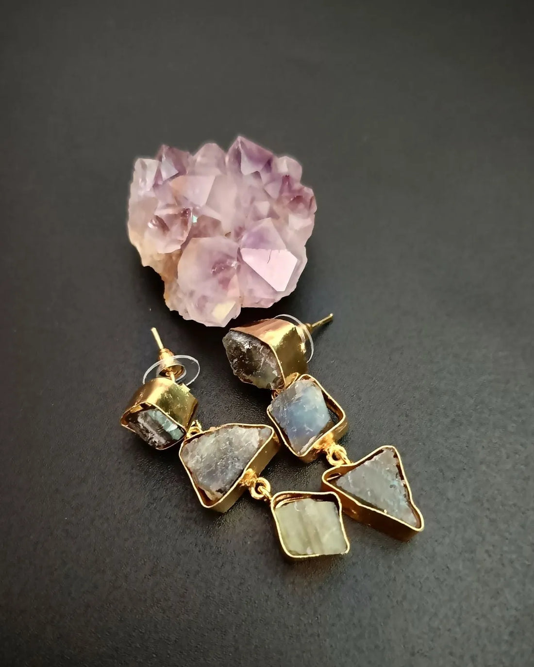 Forest Mirage - Labradorite Uncut Stones Earrings