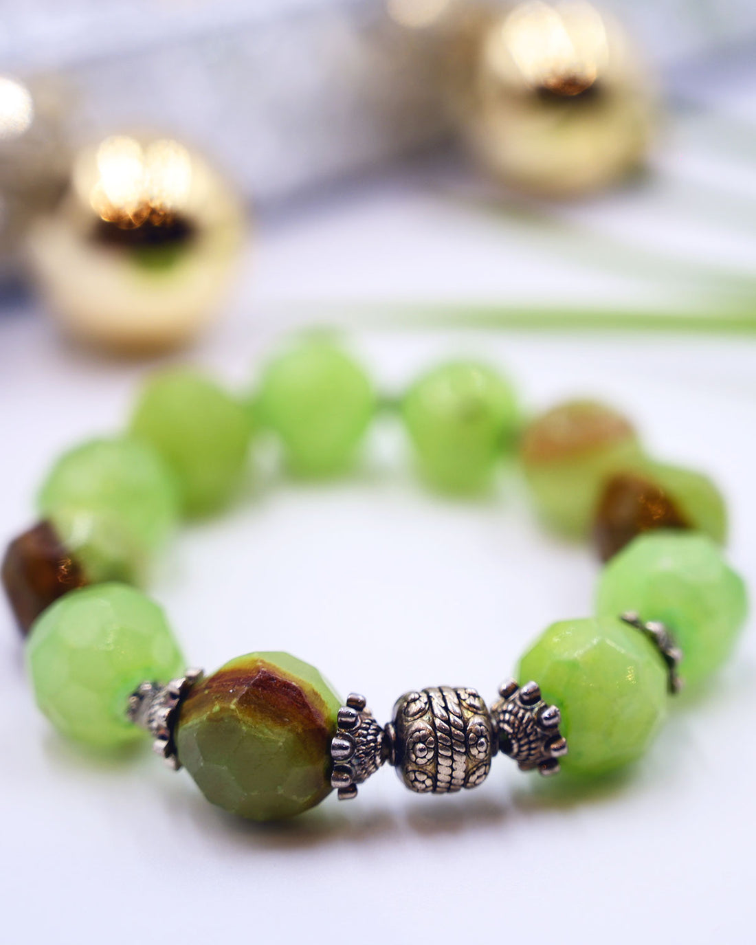 Free Spirit - Burmese Jade Stones Bracelet
