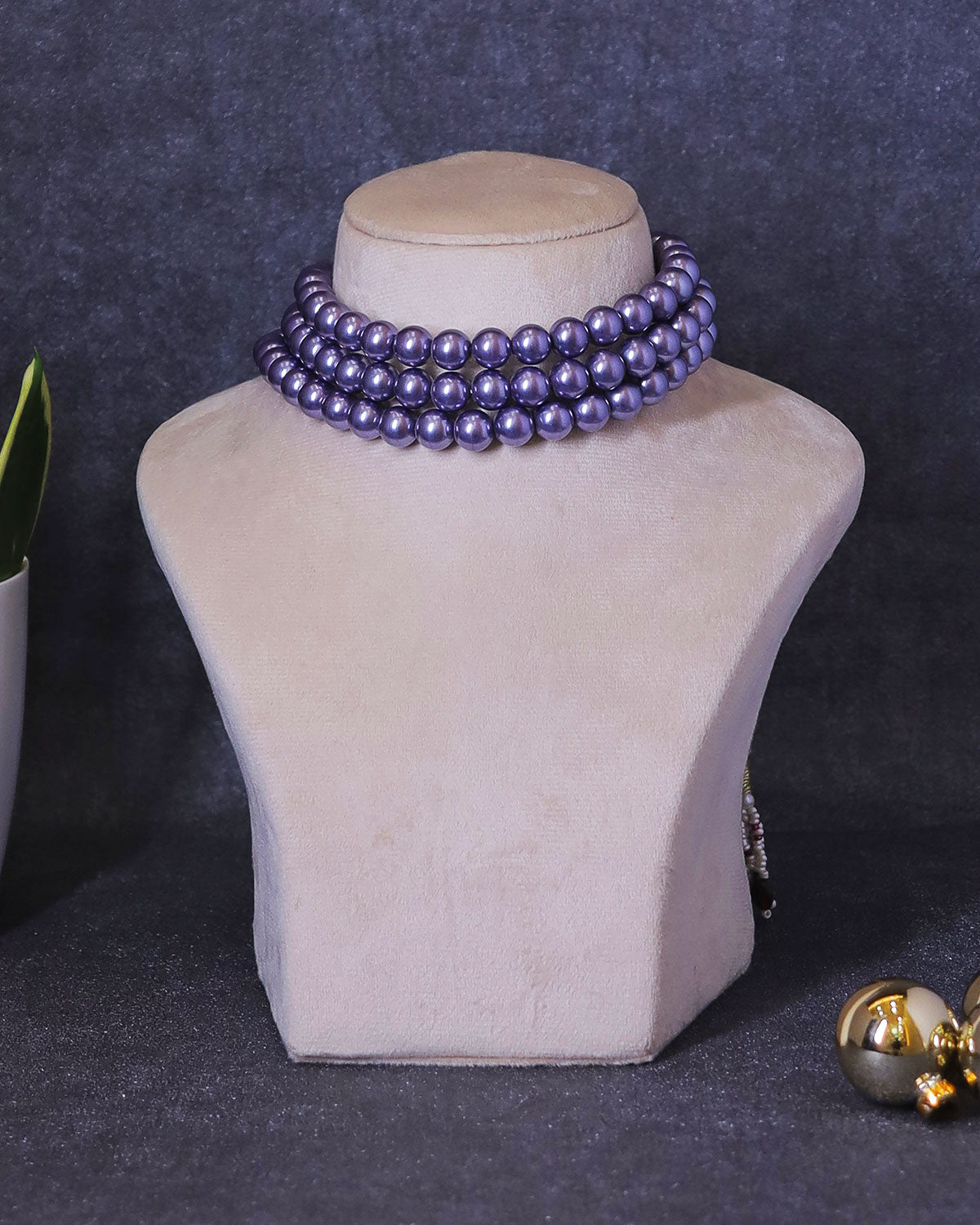 Timeless Allure Necklace - Purple Shell Pearls