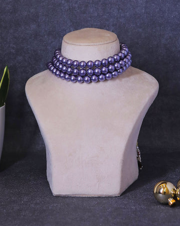 Timeless Allure Necklace - Purple Shell Pearls