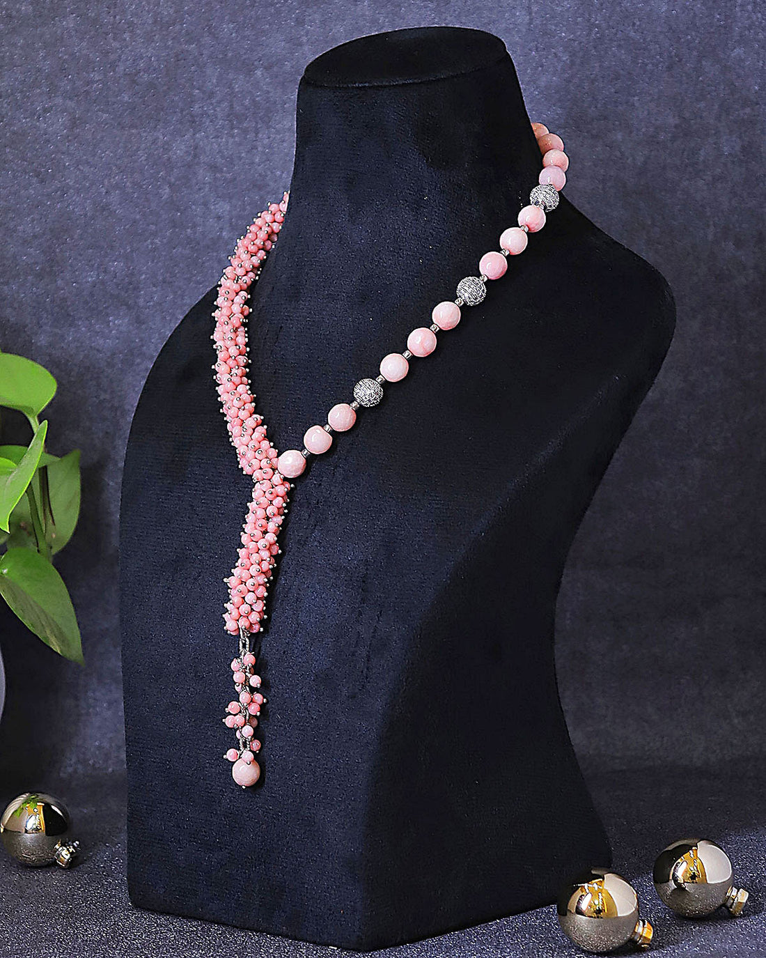 Earthly Luxe - Coral and Agate Stones Necklace