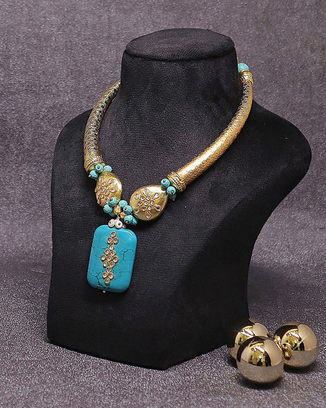 Tassel Tales Necklace - Howlite Turquoise & Freshwater Pearls