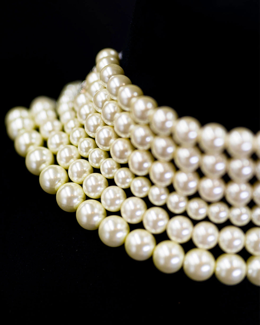 Lustrous Cascade- Multilayer Pearls Necklace