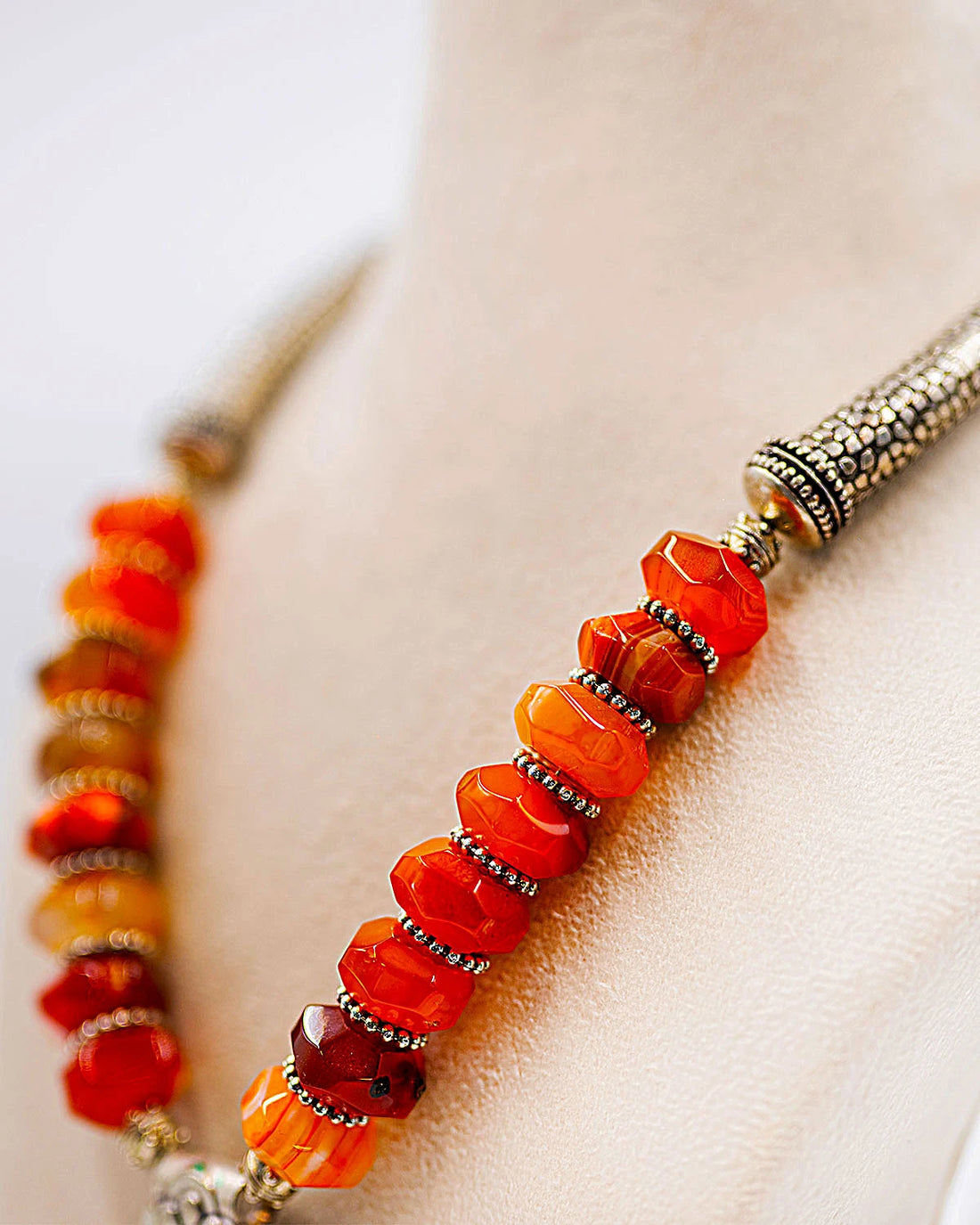 Twilight Stone - Onyx Stone and Enamel Pendant Necklace