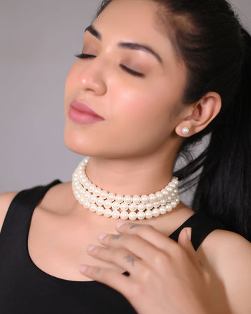 Timeless Allure Necklace - Off White Shell Pearls