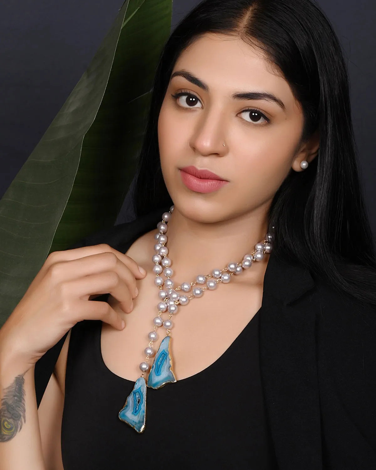 Endless Elegance Necklace – Shell Pearls & Druzy Stone Multi-Style Necklace