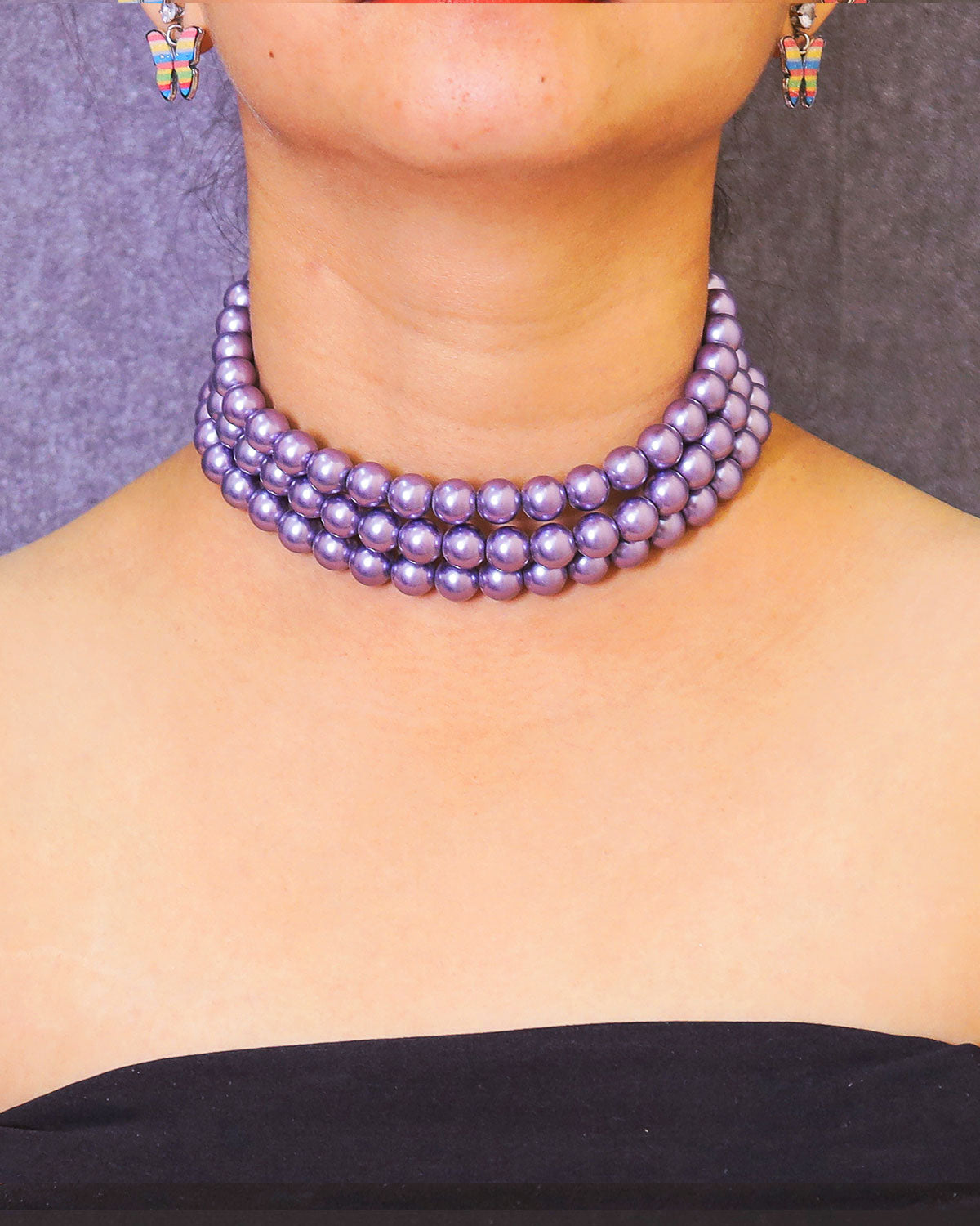 Timeless Allure Necklace - Purple Shell Pearls