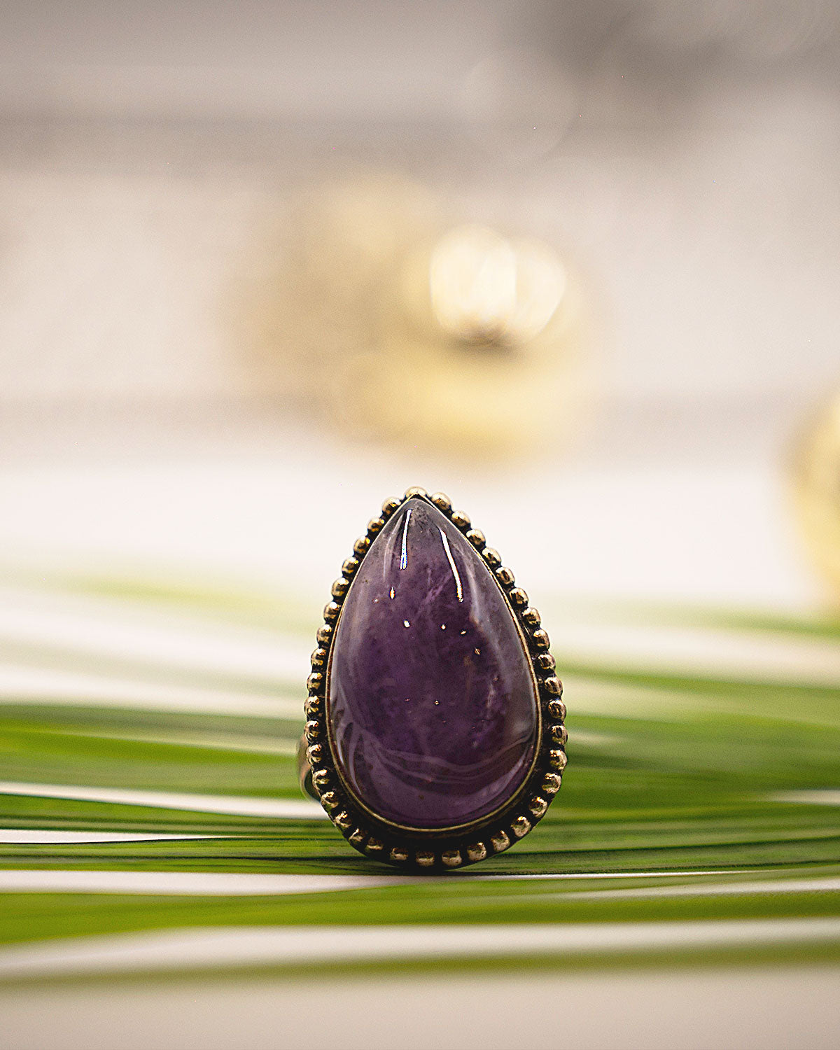 Amethyst Stone Adjustable Ring
