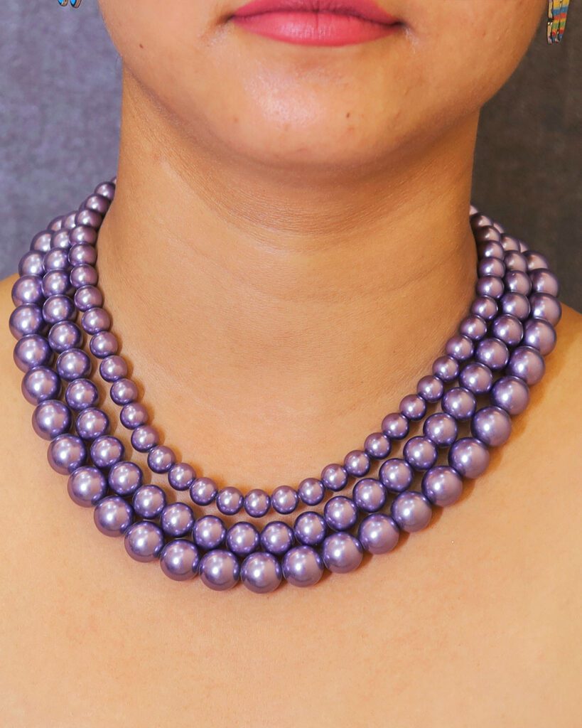 Eternal Bond - Purple Color Shell Pearls Necklace