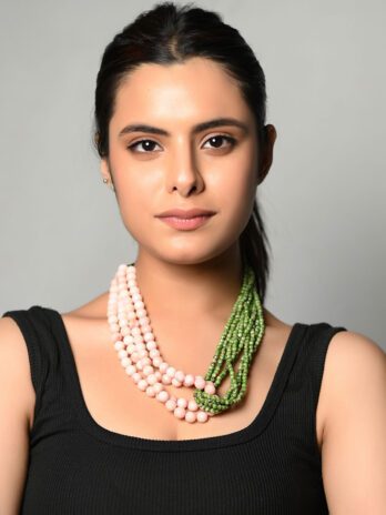 Elegant Harmony Matinee Necklace with Agate and Jade Stones