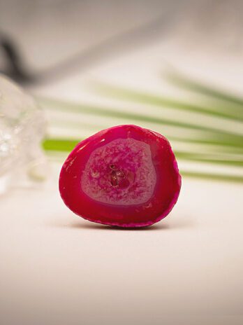 Shimmer Nest Pink Adjustable Ring with Geode Stone.