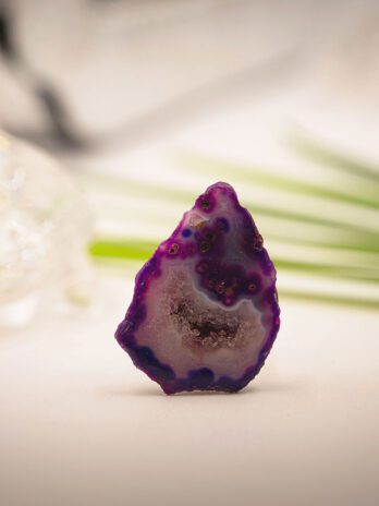 Shimmer Nest Purple Adjustable Ring with Geode Stone.