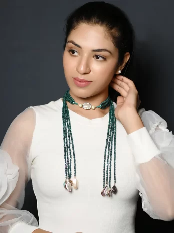 Forest Whispers - Jade Stones Multistrand, Multi styling Necklace