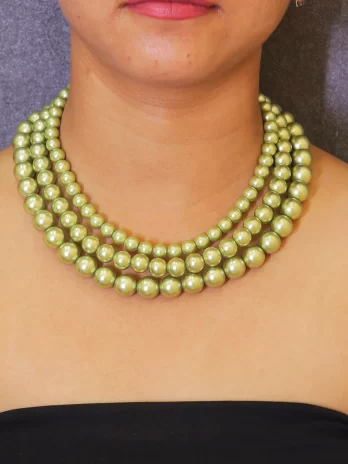 Eternal Bond Necklace - Pistachio Color Shell Pearls