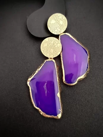 Wild Charm Earrings- Agate Slice Stones Earrings