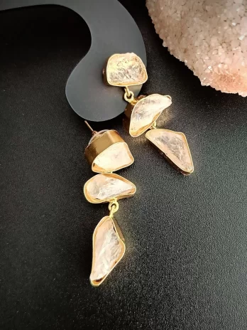 Spirit Stone Raw Howlite Uncut Stones Earrings