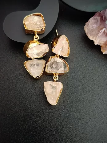 Mystic Bloom Raw Howlite Uncut Stones Earrings