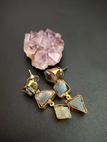 Forest Mirage - Labradorite Uncut Stones Earrings