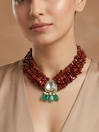 Rani Ember – Jasper & Kundan Statement Choker