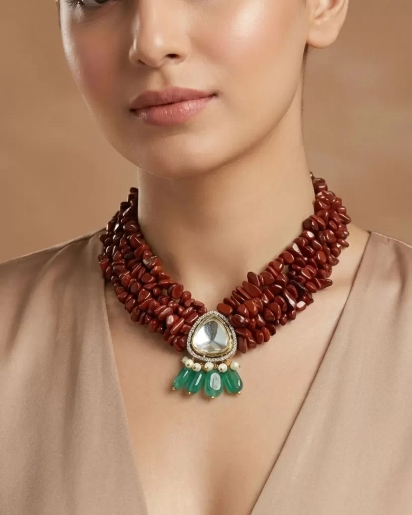 Rani Ember – Jasper & Kundan Statement Choker