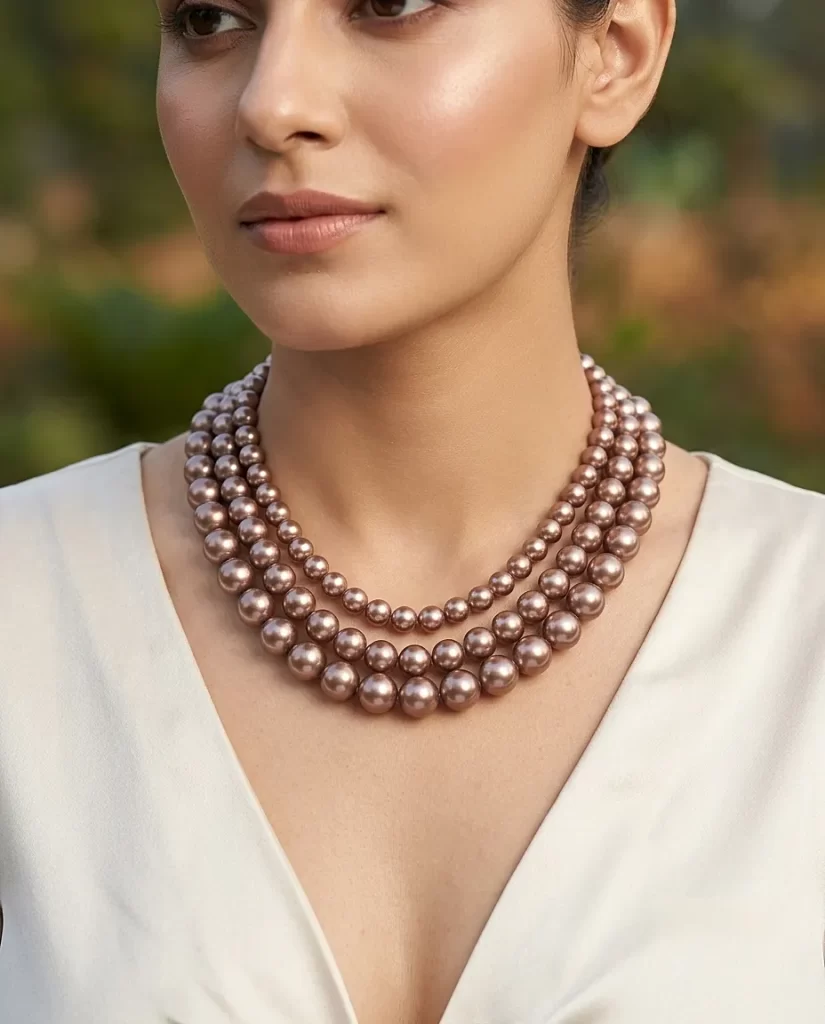 Eternal Bond - Rose Gold Shell Pearls Necklace
