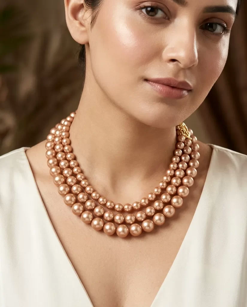 Eternal Bond - Golden Shell Pearls Necklace