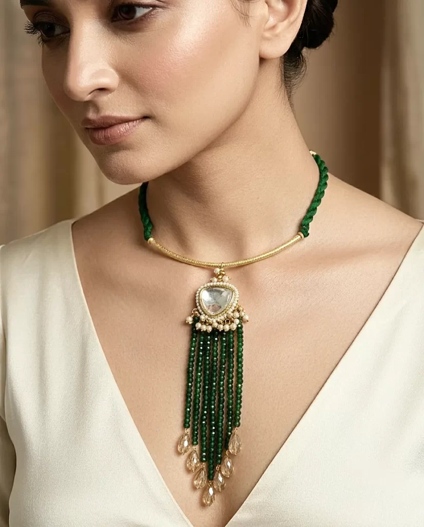 The Forest Jewel – Onyx Stones and Pearls Y-Hasli