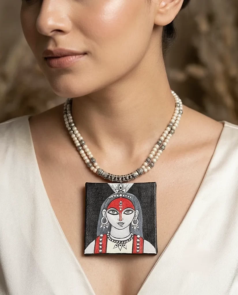 Divya Roop - Hand painted Canvas Necklace