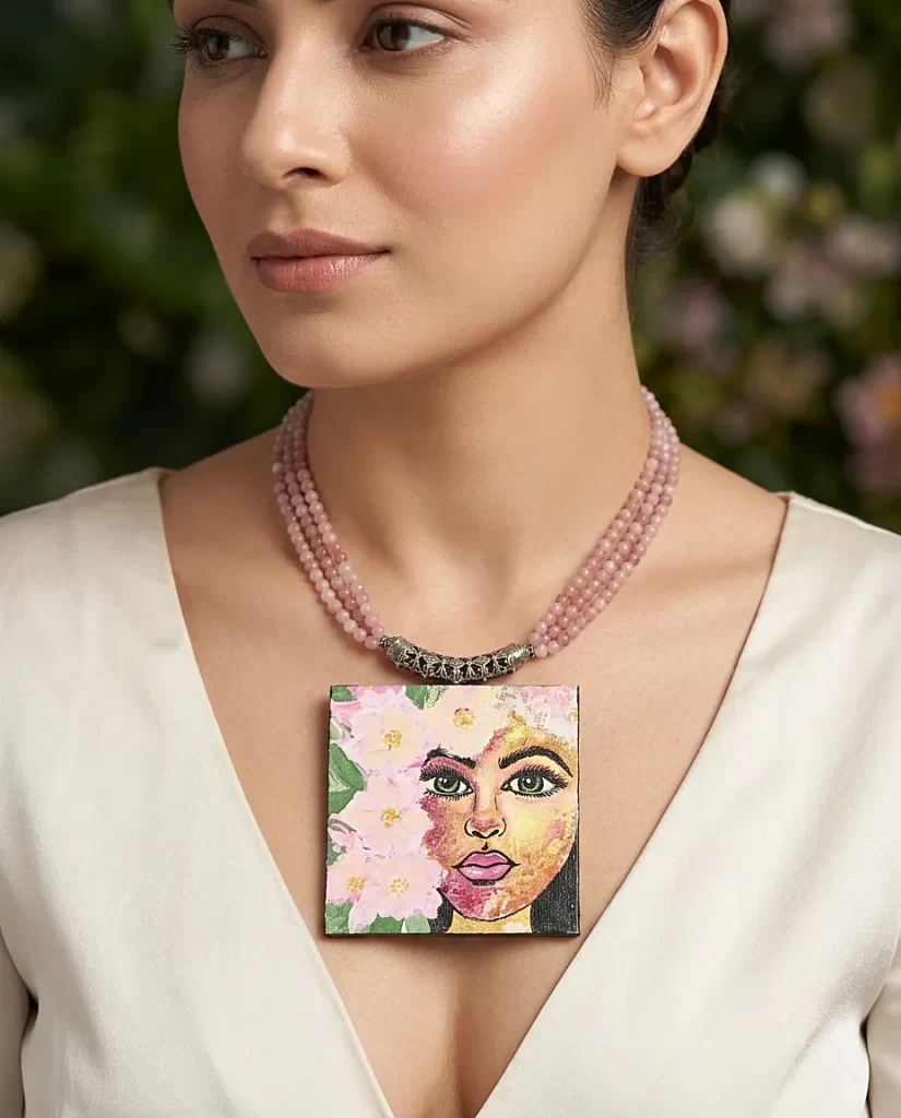 Sab Rang - Hand painted Necklace